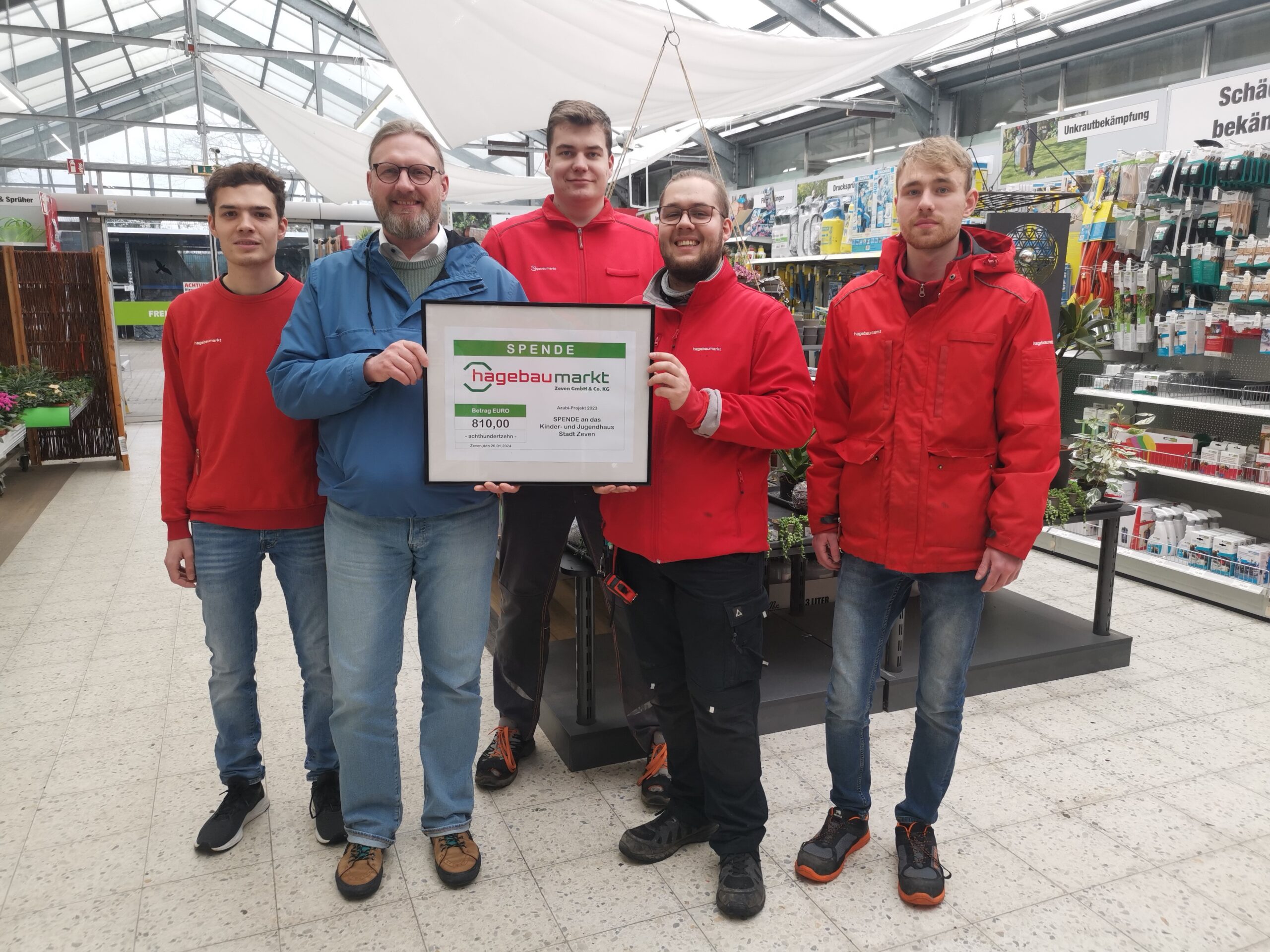 Spende des AzubiProjkets 2023 Hagebaumarkt Zeven JZZ